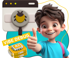 Тестирование & Vibe Debug. Охотники за багами - КИБЕРшкола программирования для детей, компьютерные курсы для школьников, начинающих и подростков - KIBERone г. Брянск